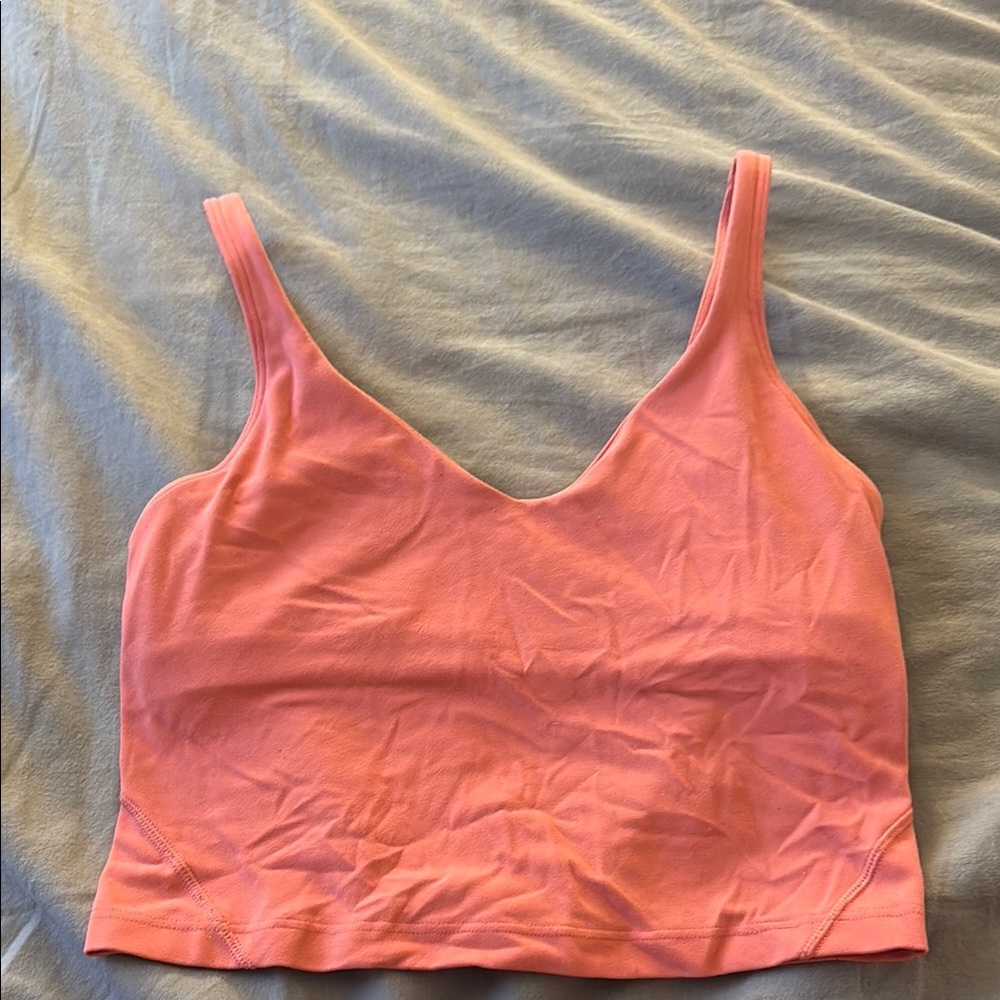 Lululemon Athletica Orange Pink Sleeveless Fitted Camisole